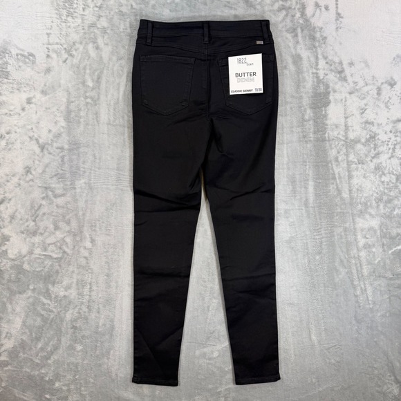 New 1822 Classic Skinny Butter Denim Jeans Womens Size 10/30 Black Stretch Pants - Picture 2 of 7